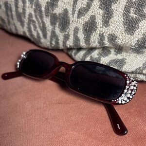 Vintage Fossil Red dazzle small frame y2k style sunglasses iconic statement